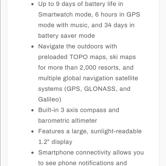 Garmin Fenix 5S Sapphire crystal  Smartwatch - Picture 9 of 13